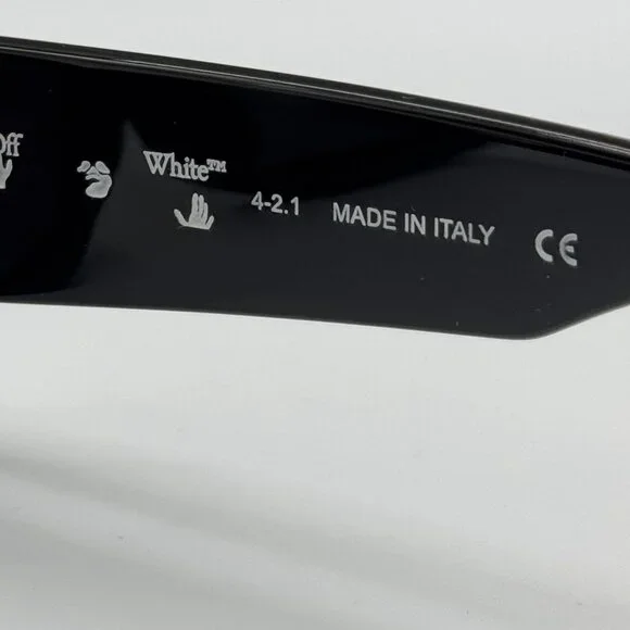 NEW OFF-WHITE CARRARA 007 BLACK OVAL UNISEX SUNGLASSES OFF-WHITE CARRARA - Picture 12 of 13
